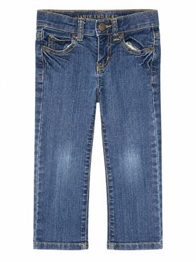 Janie and Jack Blue Denim Jeans with Leather Logo Patch